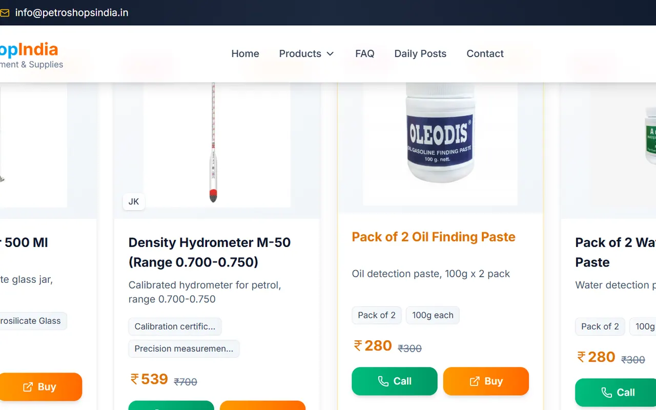 Petroshops India — eCommerce — eCommerce · Petroleum & Lubricants